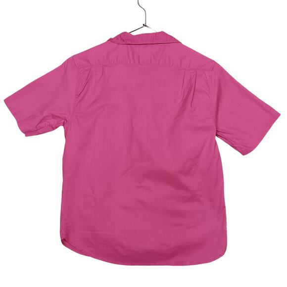 Vintage Chez T Button Down Shirt Size Medium Short Sleeve Pink Collared - Picture 5 of 5